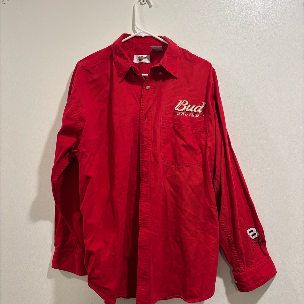 NASCAR Dale Earnhardt Jr. Bud Racing Red Button-Up Shirt